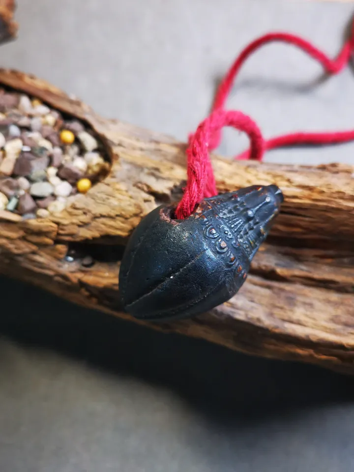 Gandhanra Old Tibetan Niang La Tsa Tsa Statue,Stupa Amulet,Pagoda Pendant,wit Scorpion Stamp,50 Years Old