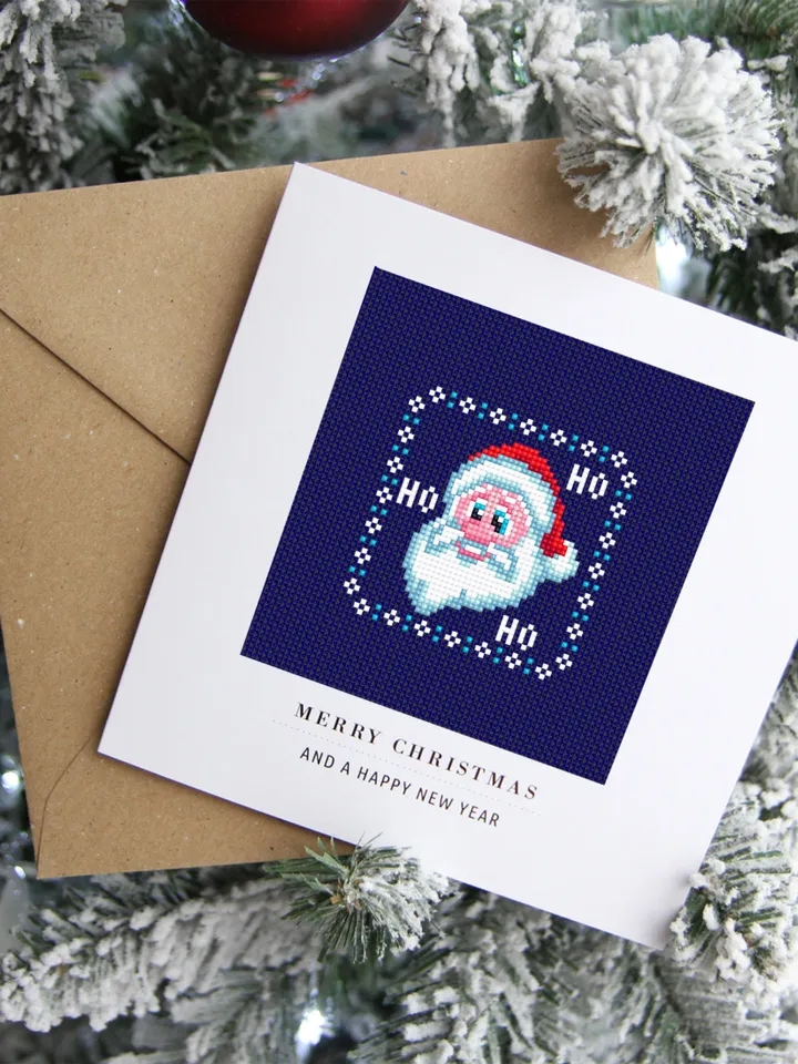 Christmas set cross stitch pattern download PDF Small snowman hand embroidery PDF, Moon cross stitch chart, Christmas cross stitch card #S58