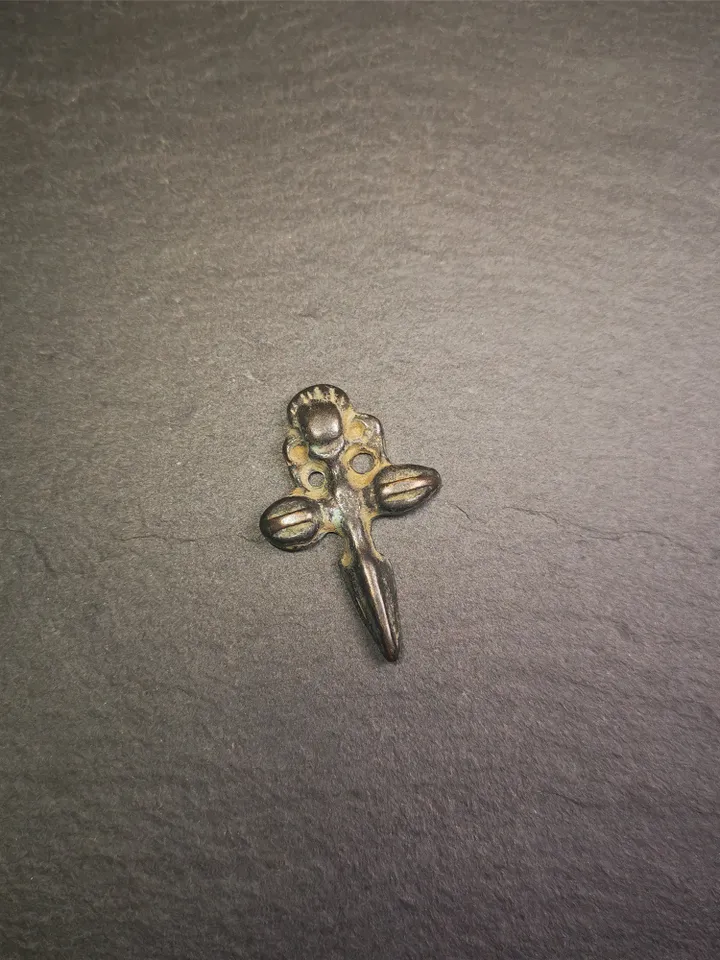 Gandhanra Vintage Phurba Amulet,Kila(Dorje Phurba) Pendant,Tibetan Budhist Ritual Implement,made of Thokcha,60 Years Old
