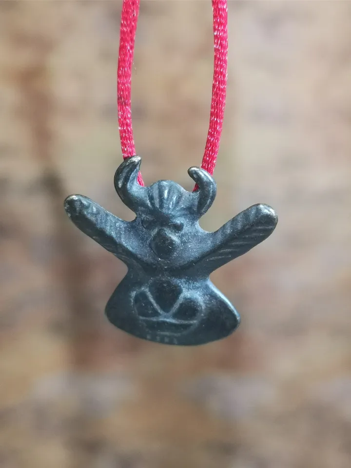 Gandhanra Antique Tibetan Buddhist Amulet Pendant,Garuda,Garula,Suparna,Golden-winged Bird,Made of Thokcha, 0.79"
