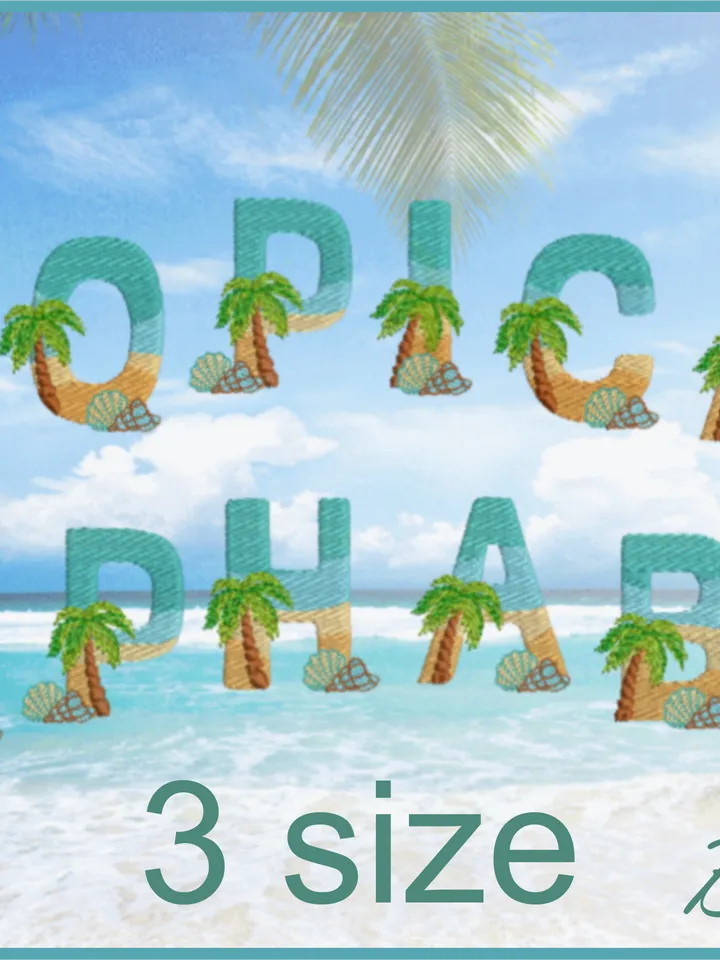 Alphabet of the Tropics Set - 3 Sizes machine embroidery design