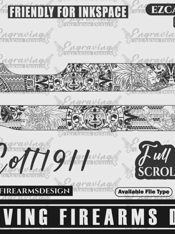 Engraving Firearms design Colt1911 AZTEC Themed design