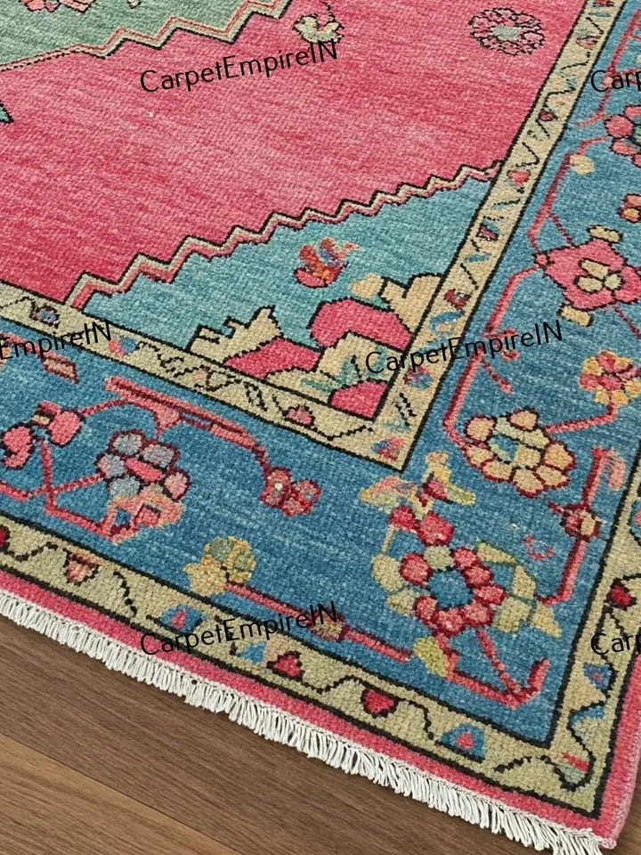 Exquisite Peach Oushak Hand Knotted Rug 4x6,5x8 6x9,8x10,9x12,10x14 ft Handmade Rugs for Living Room,gift for her-Antique Contemporary rug.