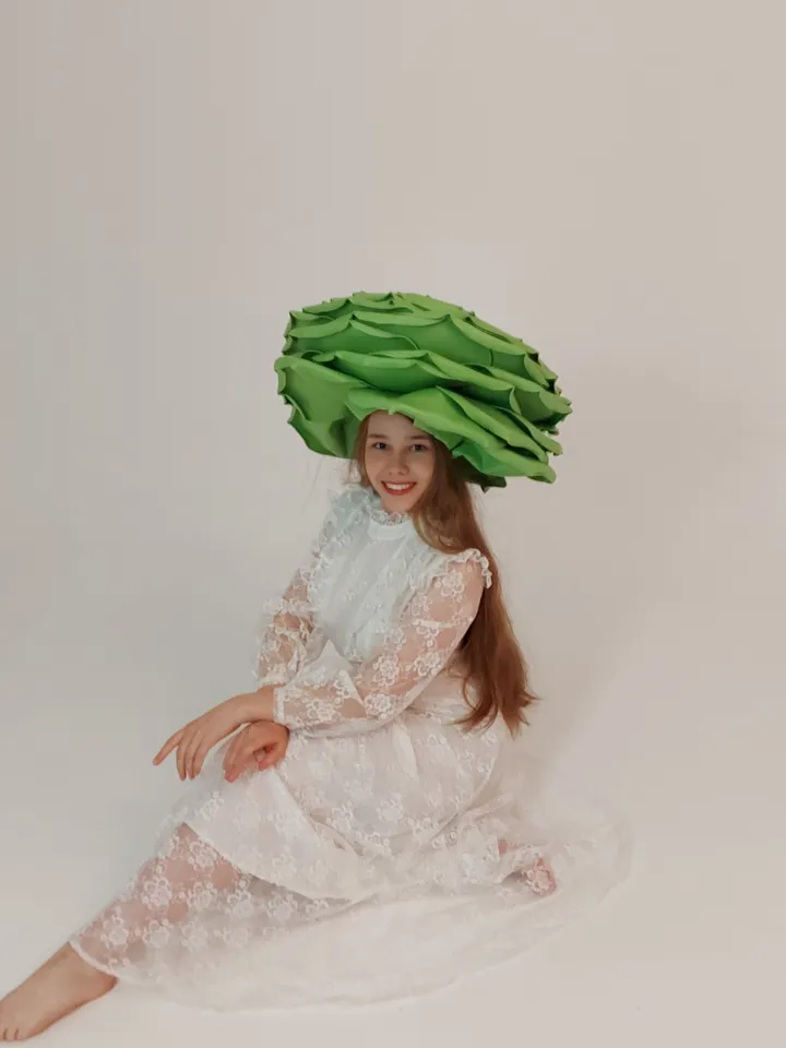 Extra large rose hat Derby headdress pistachio color Women Fashion Headwaer Hat for Wedding and Tea Patry 55 cm
