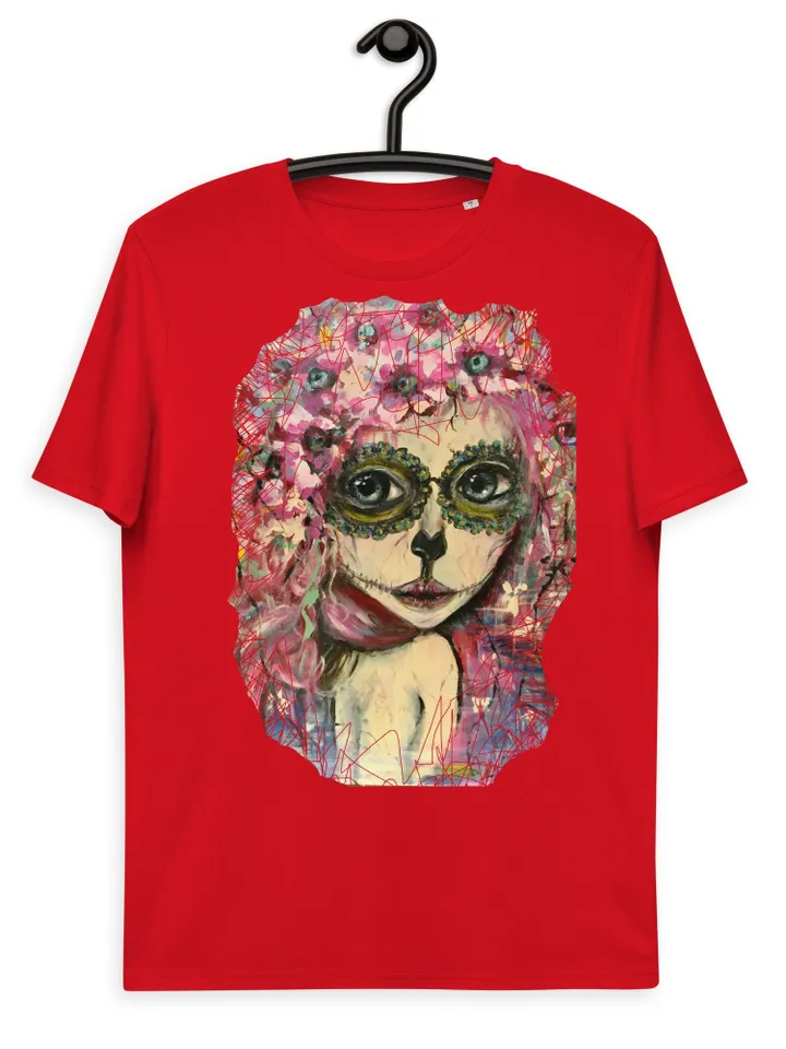 Santa Muerte Unisex organic cotton t-shirt,the t shirt made with my own acrylic mix media Santa Muerte painting.