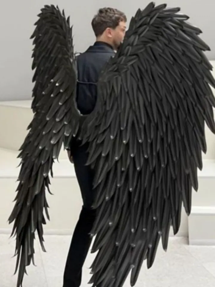 Large Costume black Angel Wings Adult Maleficent's wings Huge Angel Wings Halloween Costume, Long Photoshoot Prop Wings