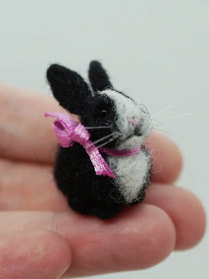 Miffy the rabbit, miniature needle felted bunny, gift for her, tiny rabbit, ships from the US