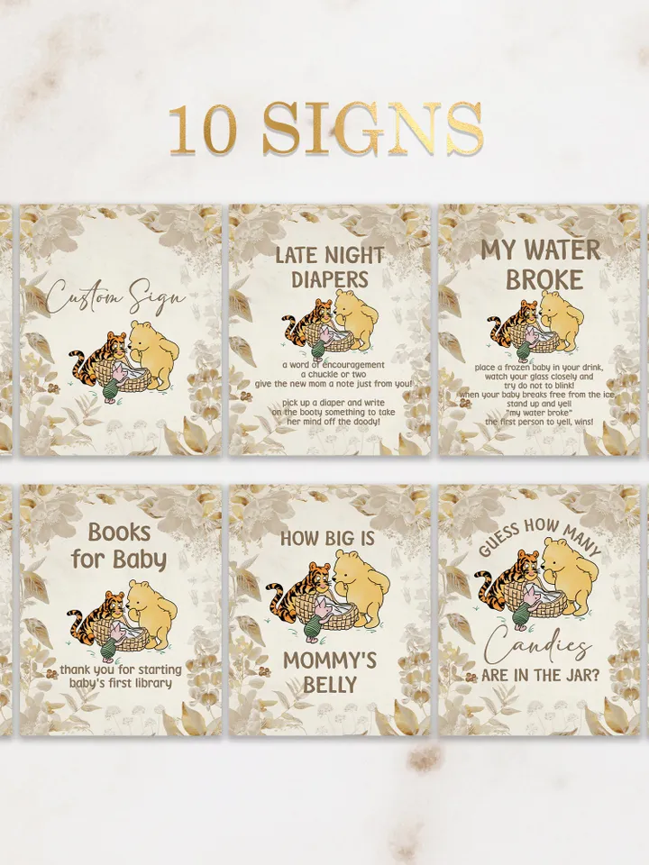 Winnie the Pooh Baby Shower Games; Winnie the Pooh Inspired; Printable Pooh Baby Shower Party Games; Honey Bear Shower Games; WP11