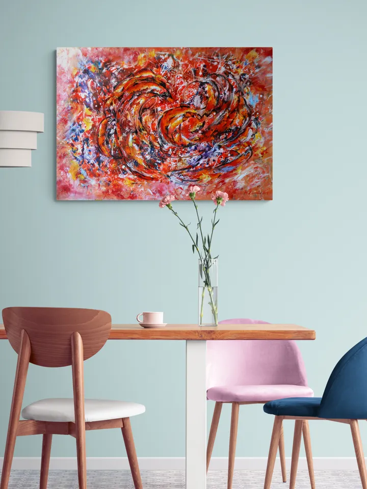Abstract bird painting original wall art