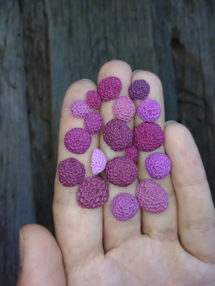 Set of miniature corals shades of purple, tiny corals for diorama, dollhouse or resin art