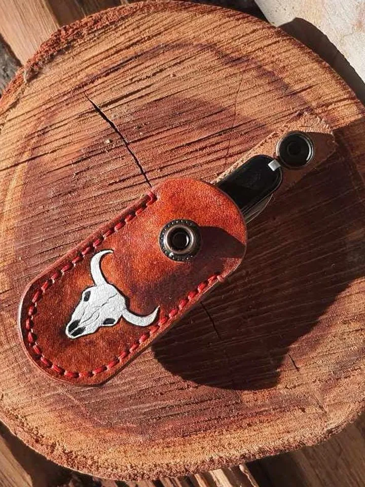 Victorinox mini leather sheath, classic sd pocket knife, swiss knife handmade genuine leather, leather keychain, leather case