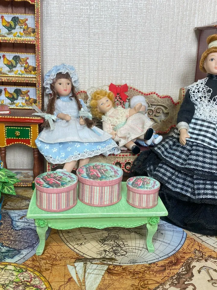 Vintage dollhouse boxes. 1:12. Dollhouse miniature.