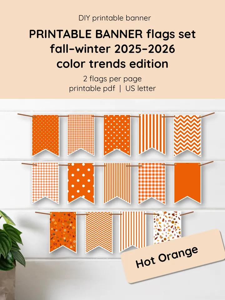 DIY Fall Banner Printable. Family Craft, Classroom Activity. Printable Autumn Garland for Kids. Fun Classroom & Family Thanksgiving Project. Fall–Winter Banner Printable. Great Gift Group Craft Idea.