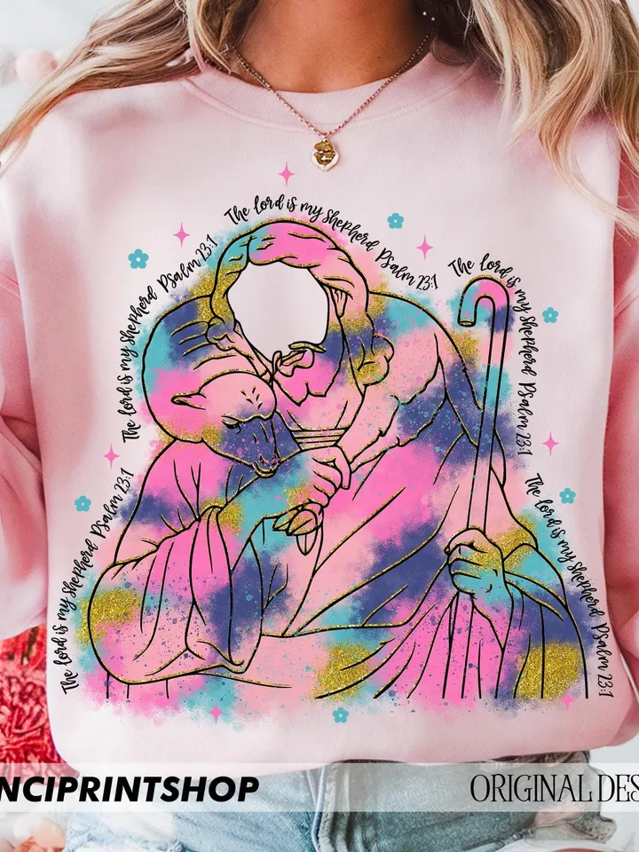 Brush Stroke Jesus Png, The Lord is my Shepherd Png, Easter Bible Verse, Easter Shirt Png, Easter Christian png, Christian Artwork, Easter