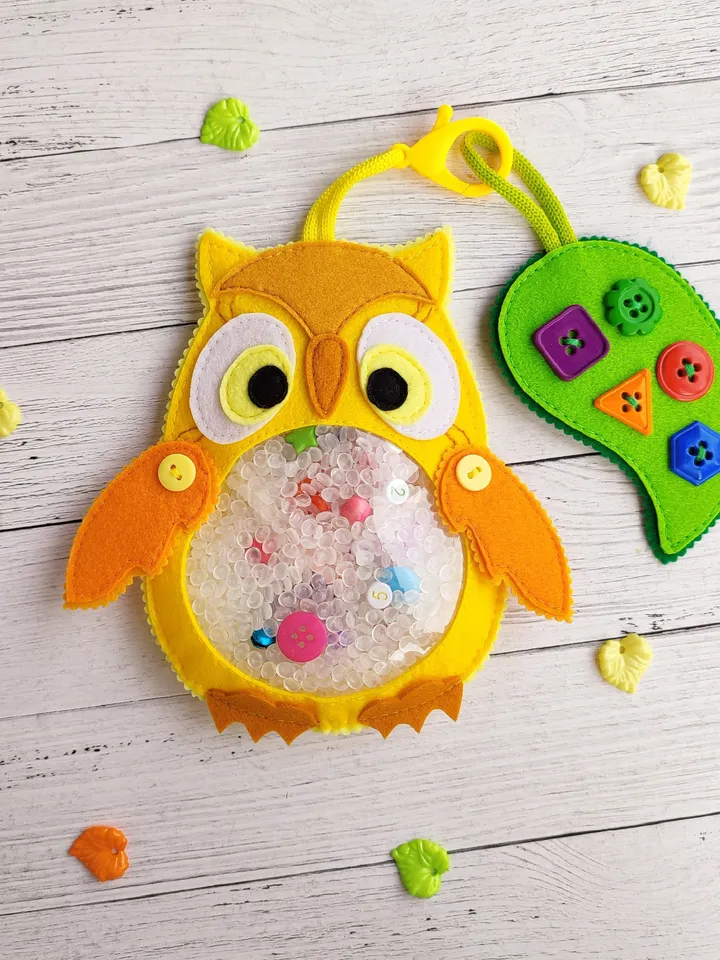 Owl I spy bag pattern & tutorial, I spy game felt pattern, Montessori travel toys, Autism sensory toys PDF, Felt Sewing pattern baby