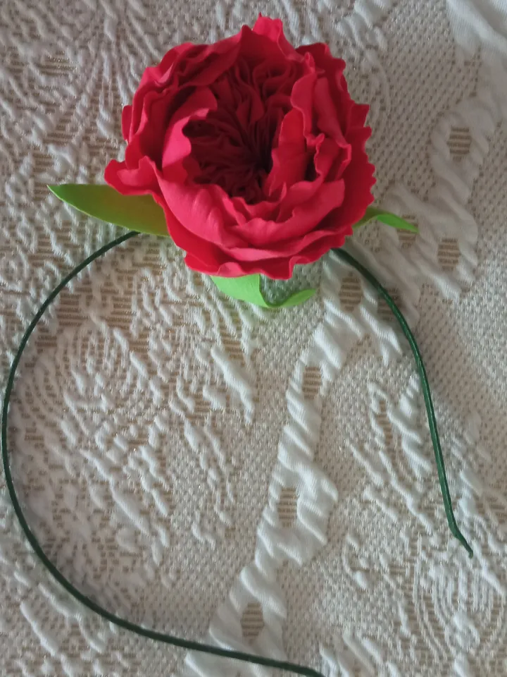 Austin red rose hairband Handmade/hair decoration/flowers hair accessories/women's jewellery/gift for her/handmade gift