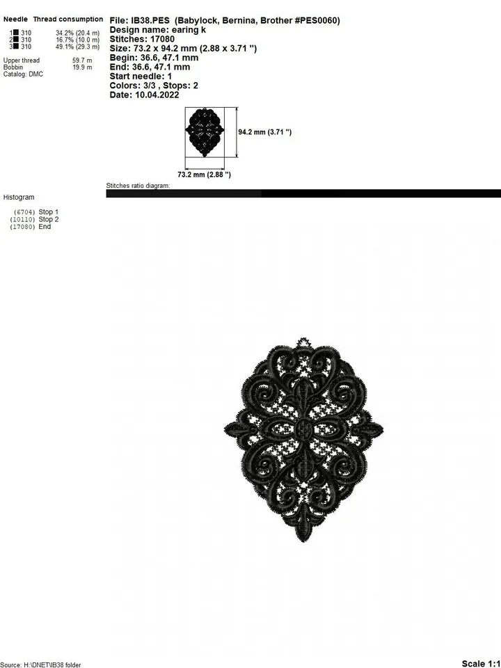 Lage Free Standing Lace Earrings machine embroidery design FSL pattern digital embroidery design  jewerly embroidery motif