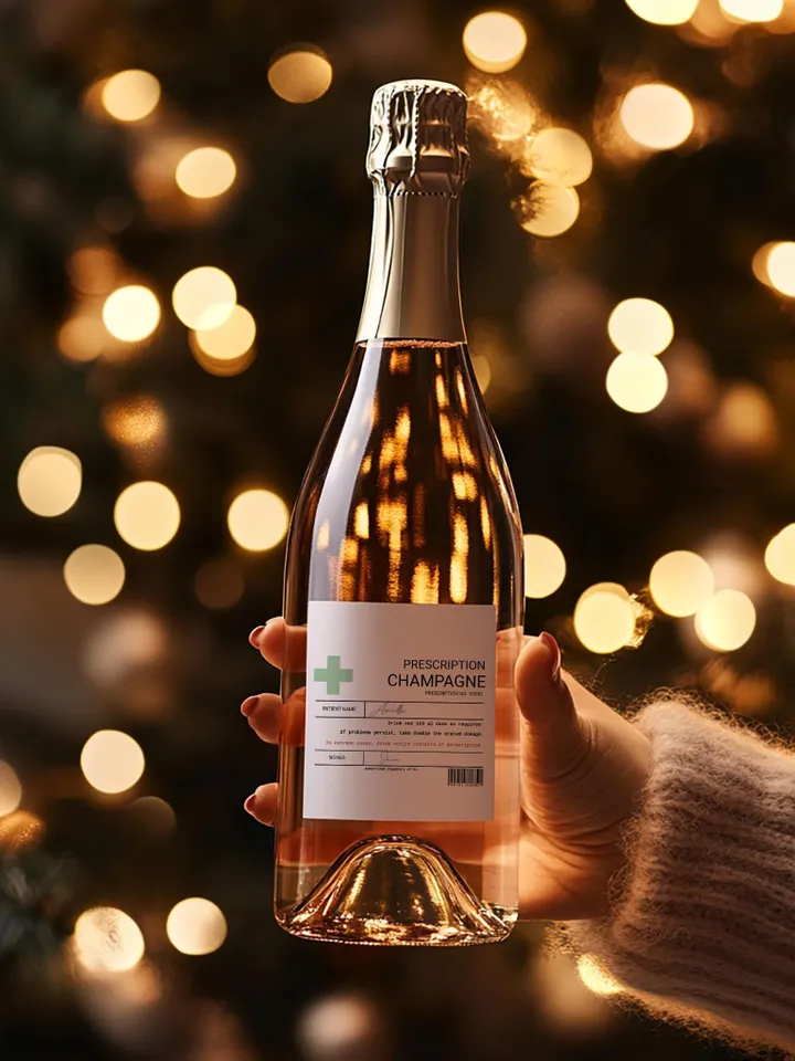 Prescription Prosecco Label Personalized Champagne sticker; Editable & Printable fun novelty gift Birthday, Christmas, gift for her