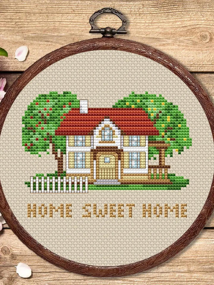 Sweet Home Cross Stitch Pattern, Sweet Home Pattern, Home Decor, Housewarming Gift, Housewarming Cross Stitch #qt007