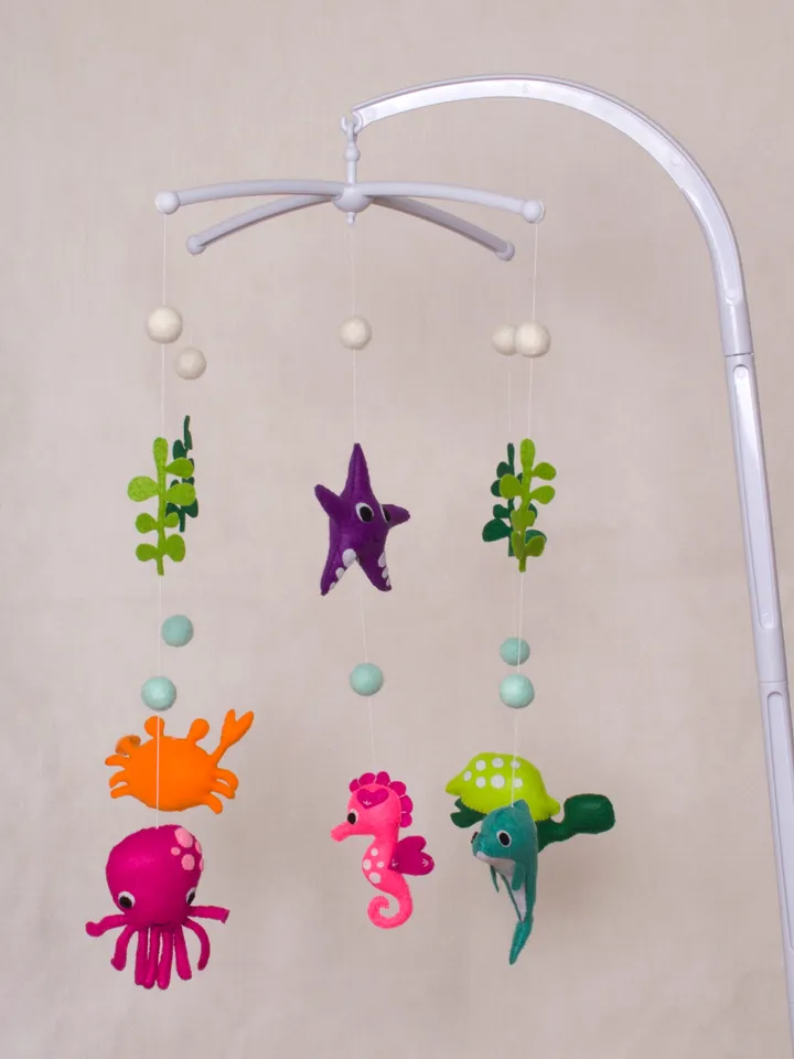 Under The Sea nursery mobile, Gender neutral baby mobile, Ocean crib mobile for nursery decor, Cot mobile