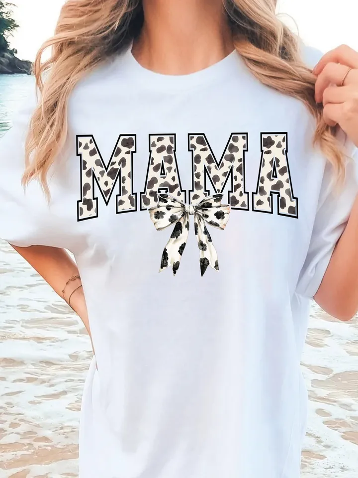 Cow Print Coquette bow png, Mama png design sublimation png retro mama png mothers day png design varsity western mama png western Coquette