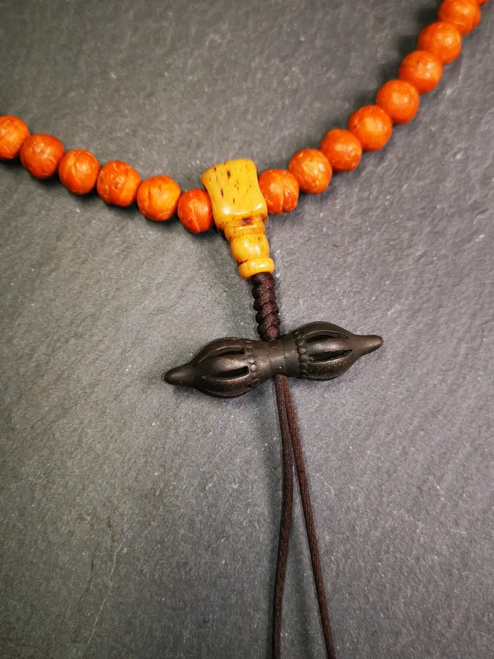 Gandhanra Vintage Nine-pronged Vajra Dorje Amulet,Tibetan Buddhism (Vajrayana) Ritual Implement,Made of Cold Iron,30 Years Old