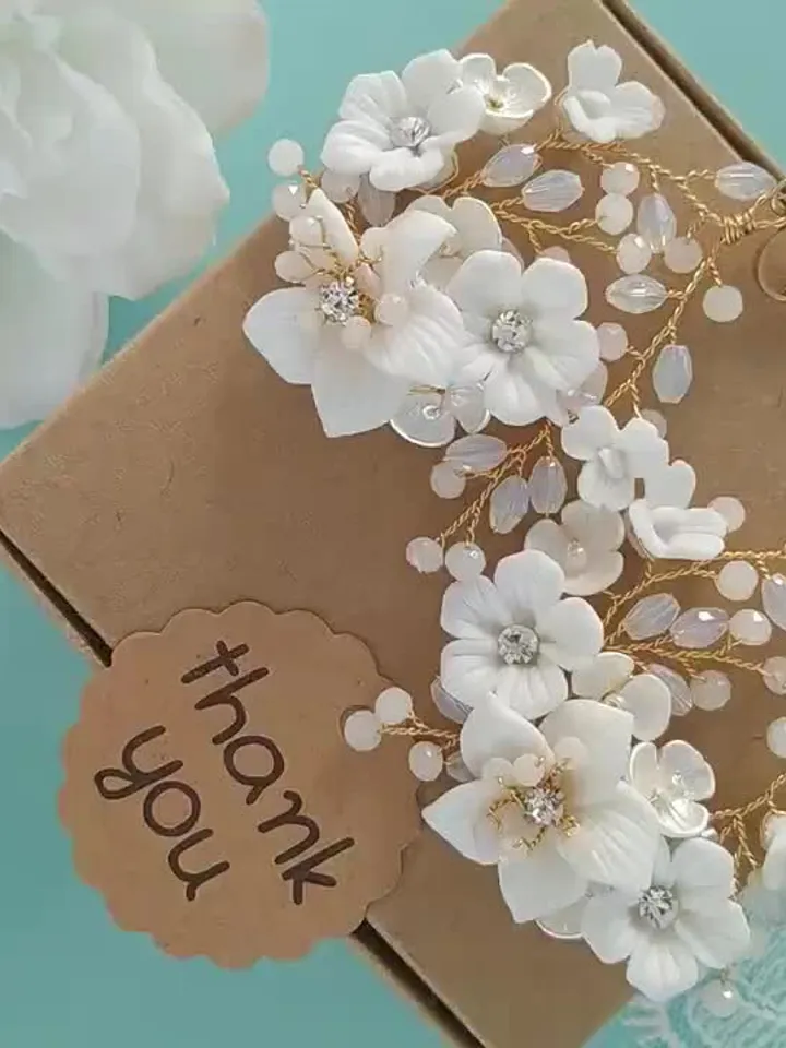 Porcelain Flowers Wedding Earrings Boho Wedding Earrings Rose Gold Hoop Chandelier Earrings  Opal Crystal Long Bohemian Boho Bridal Earrings