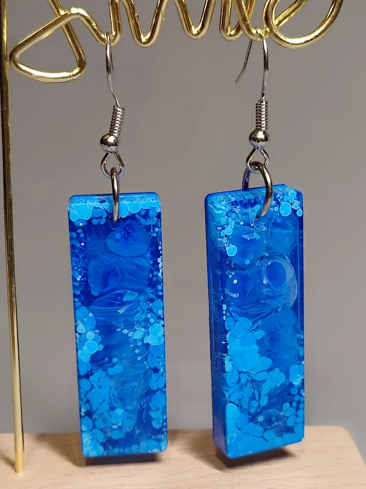 Stylish blue color earrings, Epoxy earrings