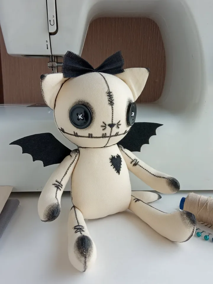 Handmade Doll - Stuffed Cat (Milk Color)