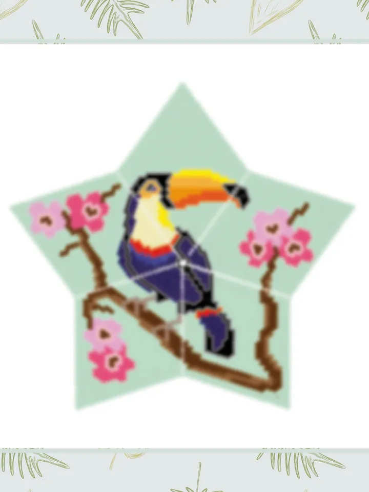Toucan 3D Peyote Star Pattern, Beaded Star Pattern Birds, Beading Tutorial