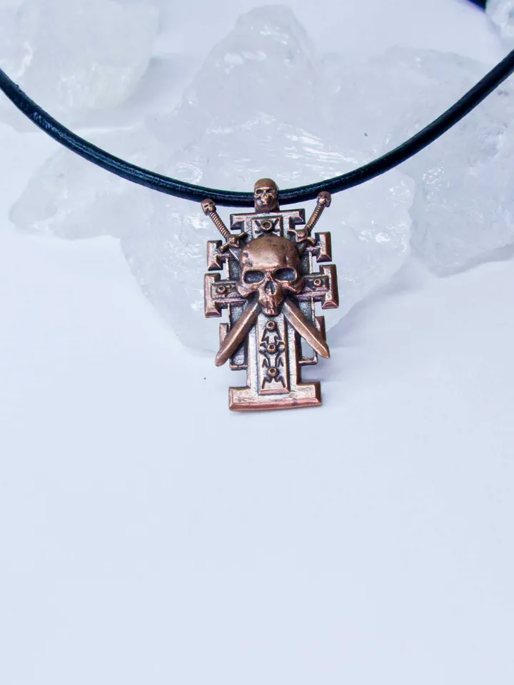 Pure Copper Ordo Xenos Insignia with Skull and Crossed Swords