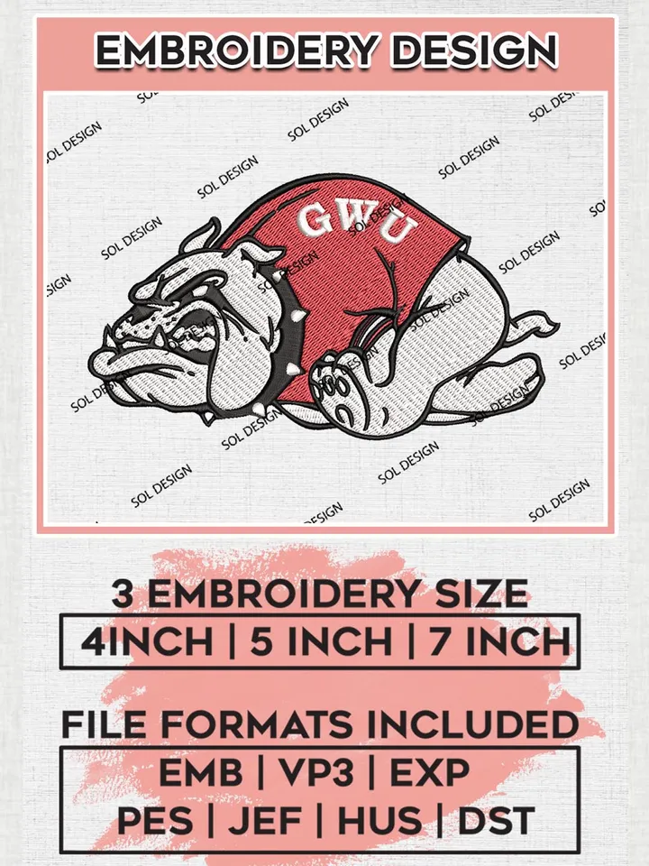 Gardner Webb Runnin Bulldogs Logo Machine Embroidery Design, NCAA Gardner Webb Runnin Bulldogs Embroidery Design Design files, NCAA Embroidery Designs, NCAA Machine Embroidery Designs, Digital Download