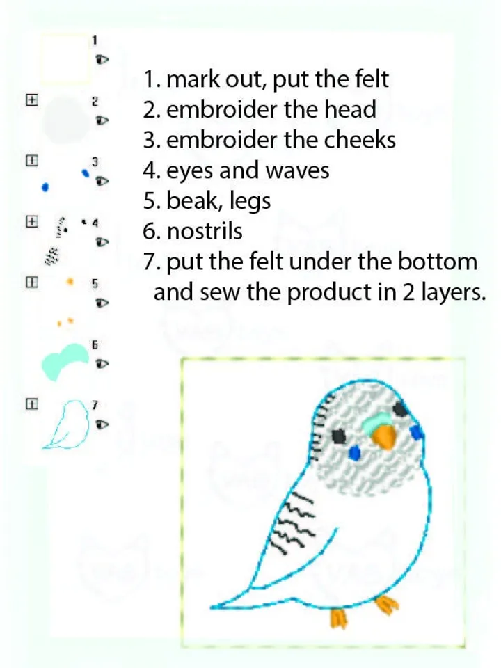Parrot Birdcage ITH Embroidery Design Set, Felt Bird Toy & Cage Pattern, Dollhouse Pet Miniature 5x7 Hoop Download