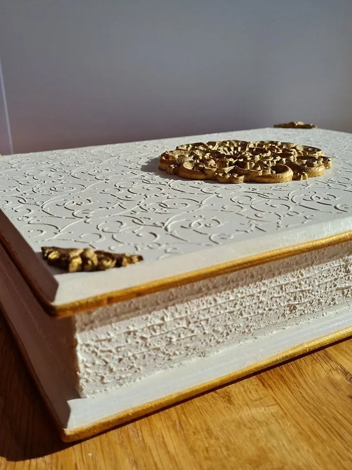 Large white jewelry organizer box Antique jewelry box for women Jewelry box wood