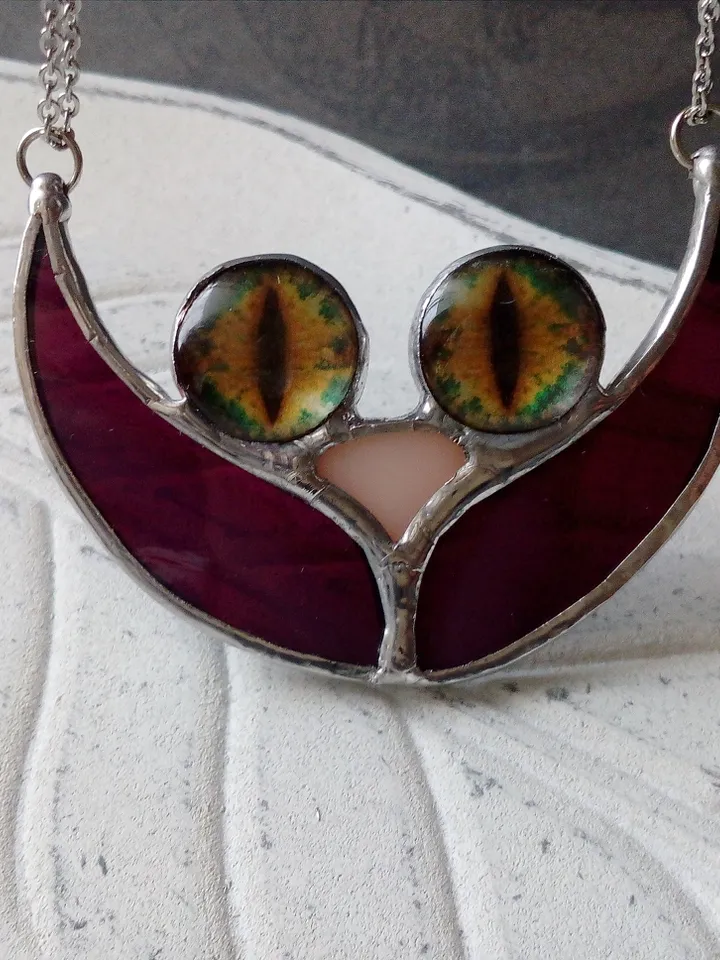 CAT necklace, cat eye pendant, cat mom necklace, cute cheshire cat, cat moon necklace, cat lovers jewelry