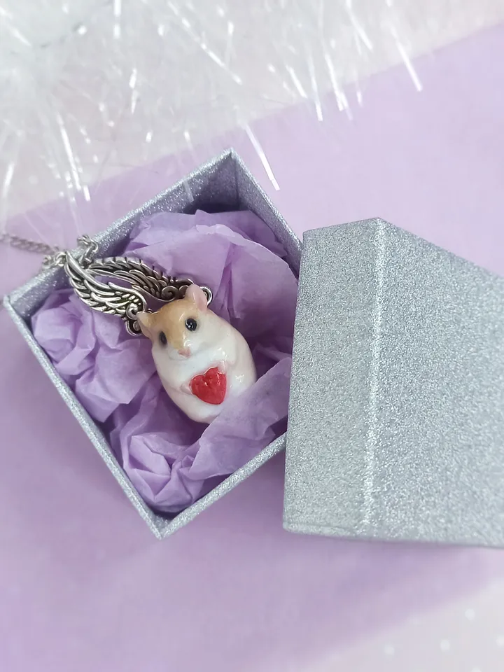 SOLD OUT Angel hamster charm, loss pet