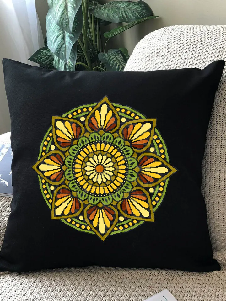 Boho mandala cross stitch pattern PDF download Mandala ornament cross stitch chart, Mandala pattern digital PDF, DIY Home decor #M125