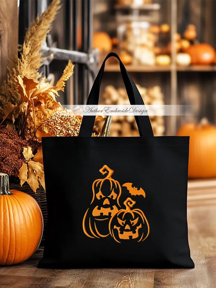 Halloween pumpkin machine embroidery pattern 5 size Halloween embroidery design, Spooky pumpkin embroidery pes instant download #R37