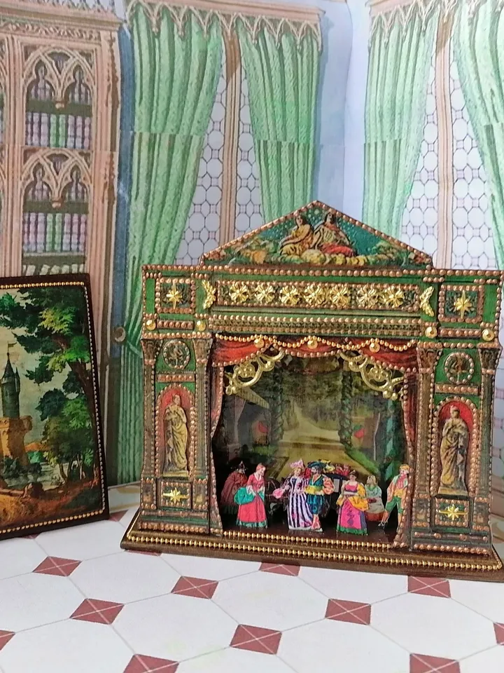 Puppet show. Miniature. Handmade. 1:6. Height 4.13 inches.