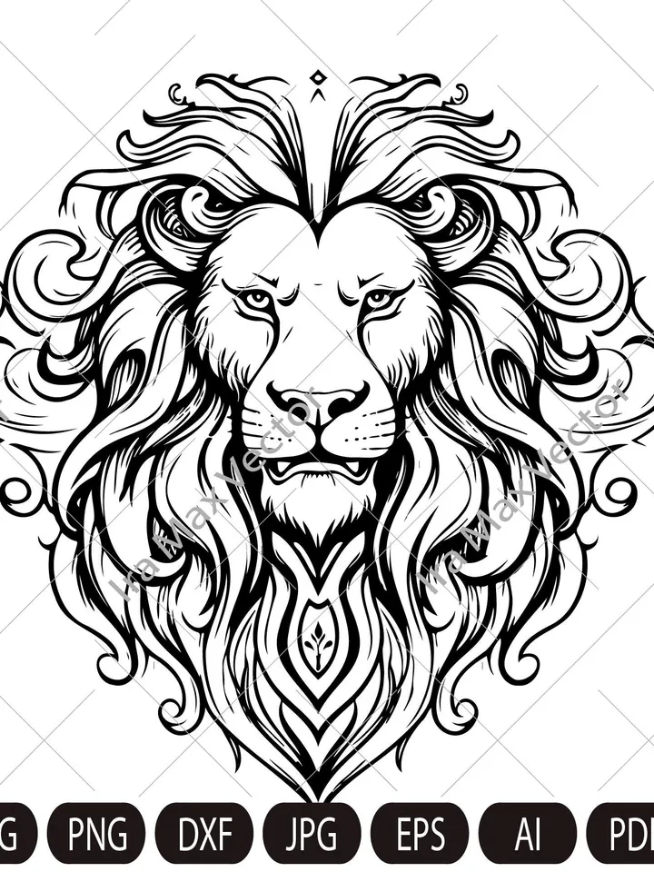 Lion Face svg / Lion Head svg / Lion heraldic/ Lion svg / Lion King svg Lions Mascot svg / Leo svg /Lion Head /Lion Printable