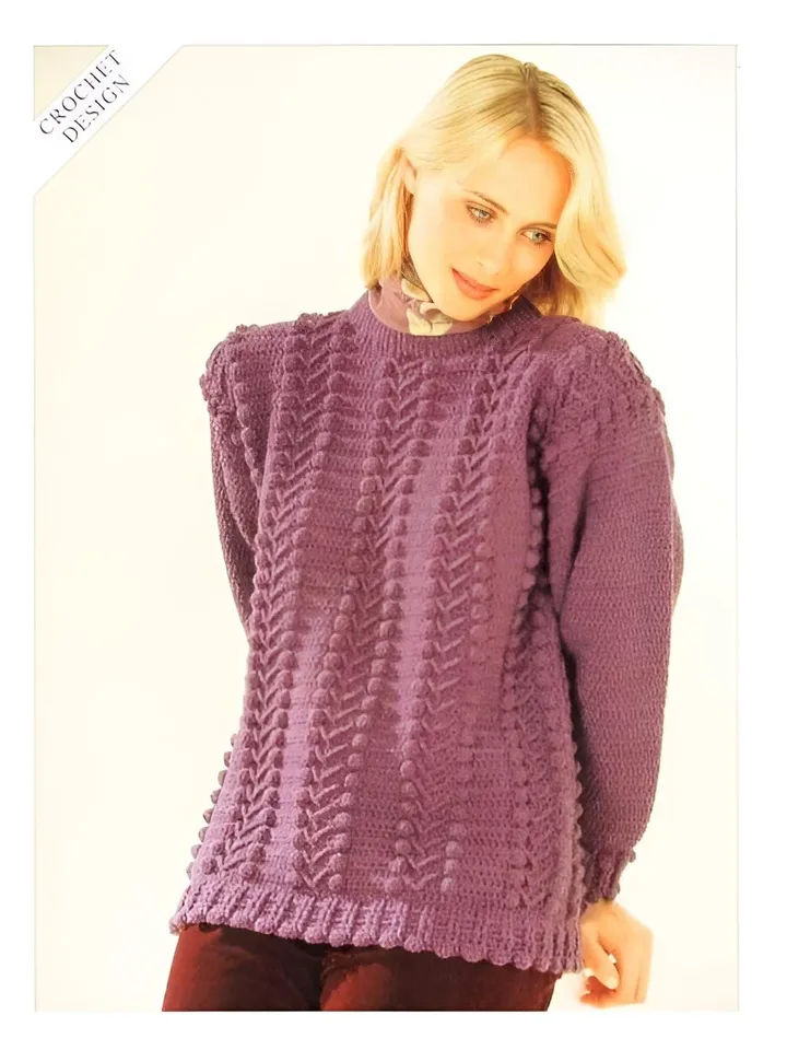 Sweater crochet pattern, women ladies sweaters pdf