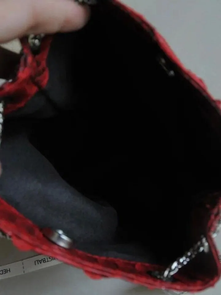 Genuine python skin bucket red chain bag / designer women purse / bright soft bag / exotic leather bags free shipping | gift for her