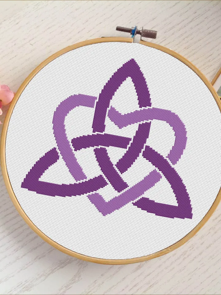 Celtic love knot cross stitch pattern download PDF Celtic heart cross stitch, Trinity knot cross stitch chart, Easy mandala pattern PDF #M60