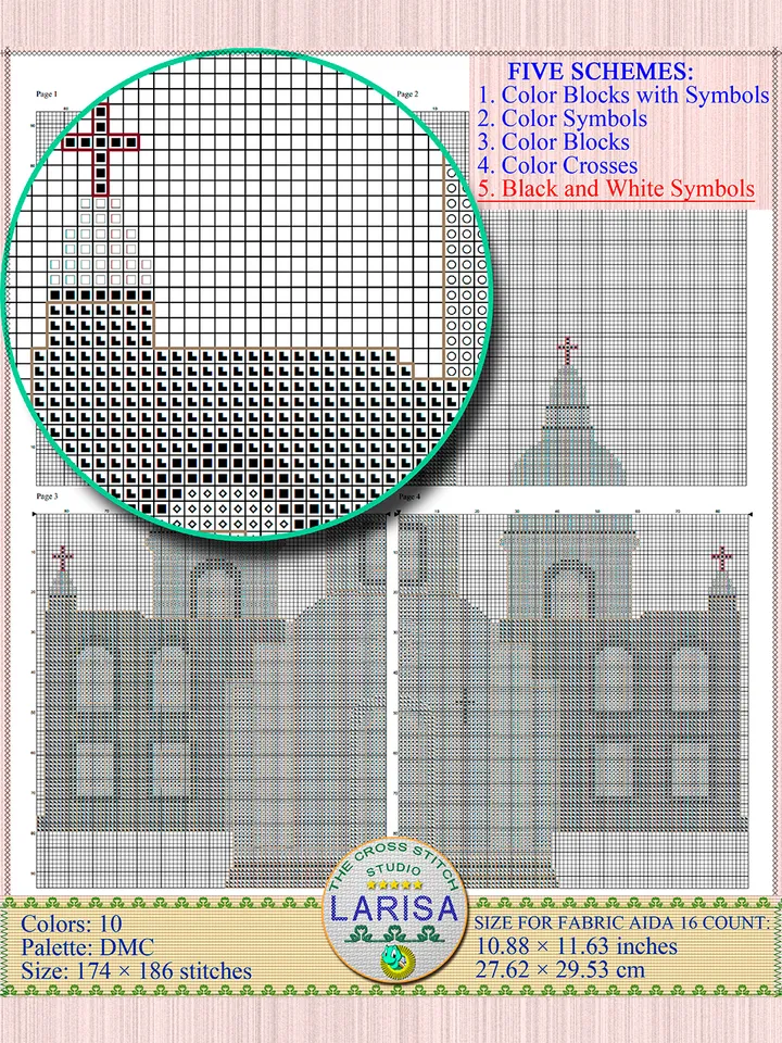 Catholic Cathedral Cross Stitch Pattern | Catholic Church