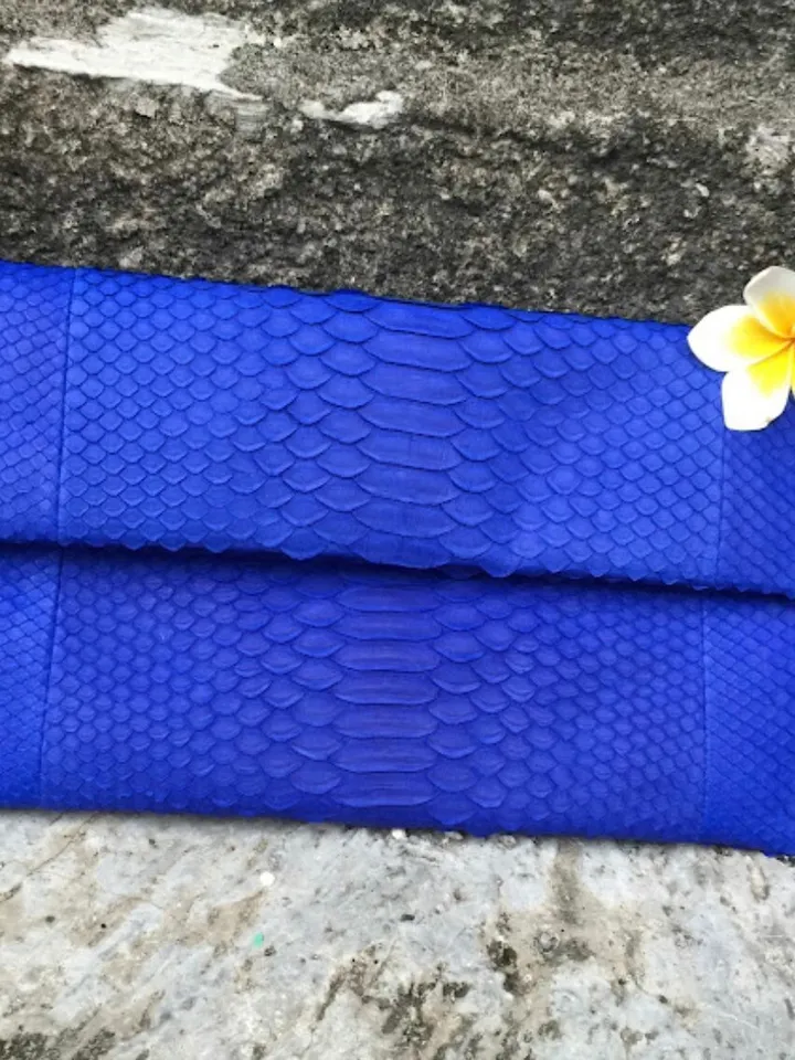 Genuine python skin ultramarine clutch handmade, classy elegant leather clutch, bag free shipping, clutch leather bright blue, small clutch