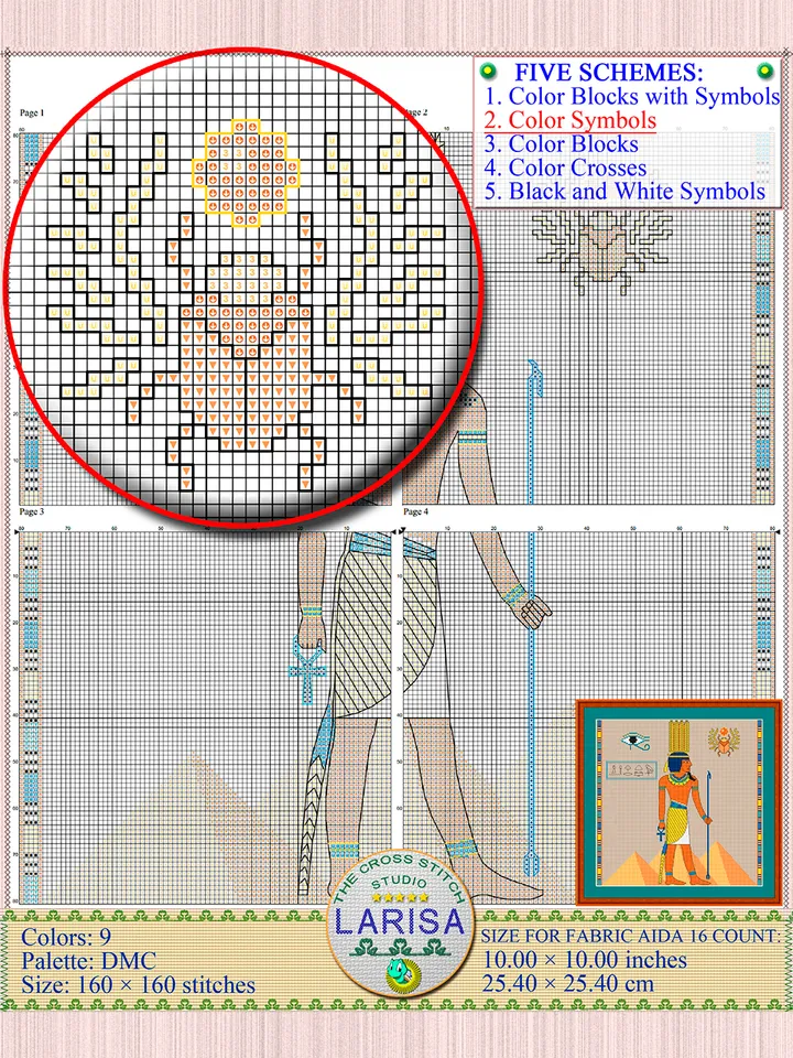 Anhur Cross Stitch Pattern | God Of War | Egyptian God | Onuris