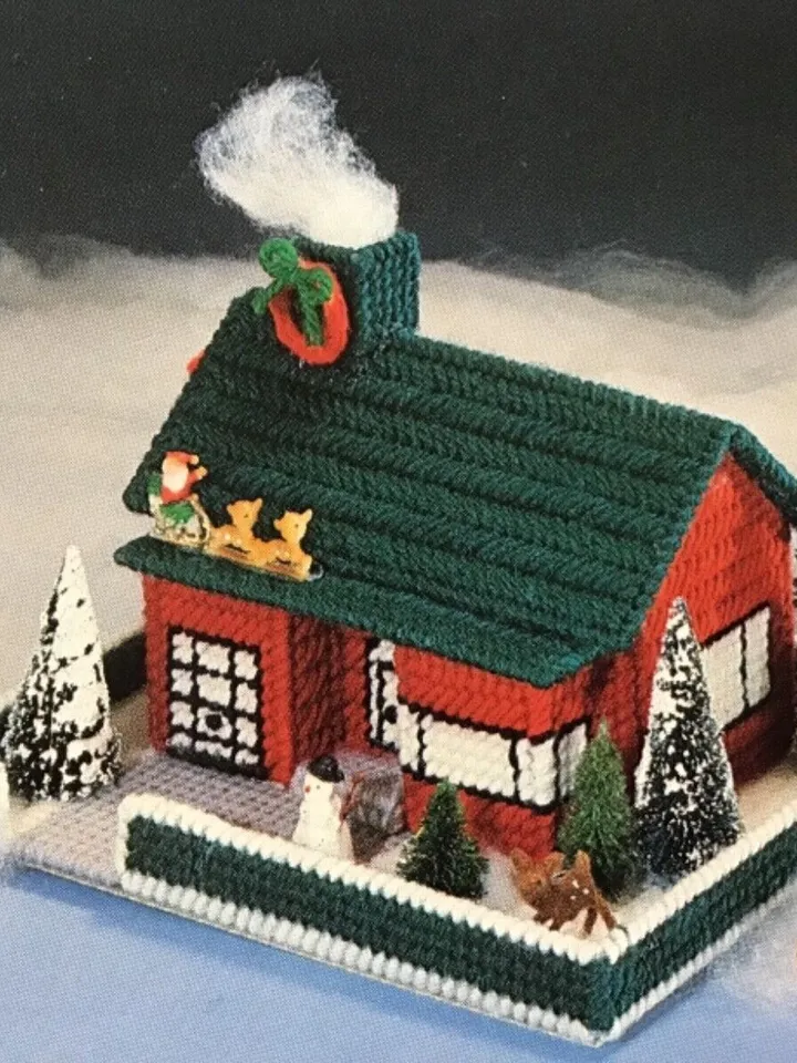 The Christmas Village Plastic Canvas Vintage cross stitch pattern PDF Classic Holiday Designs Instant Download