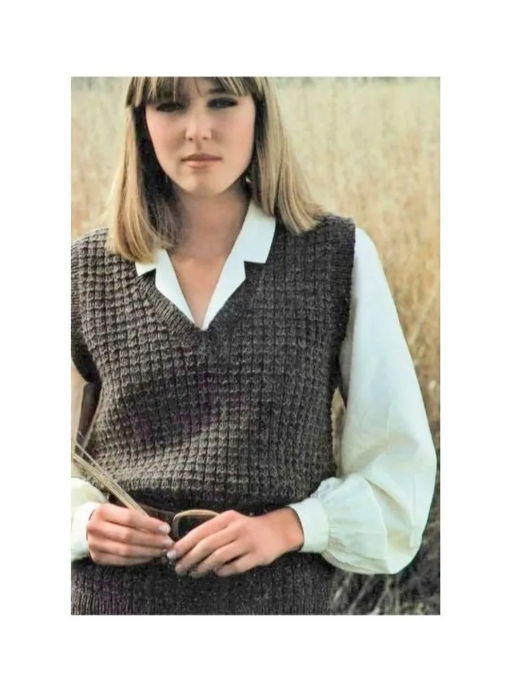 Waistcoat vest knitting pattern women ladies men df