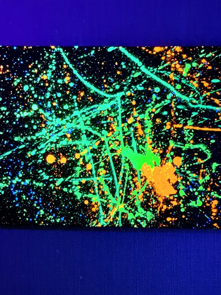 Neon painting "New York" abstract art modern art original black light painting on canvas
