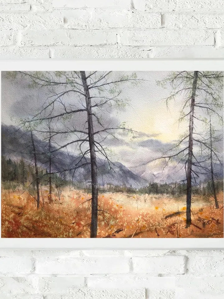 Forest Original Painting Trees Watercolor Wall Art Landscape